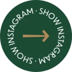 Green Instagram badge with arrow icon and ‘Show Instagram’ text, designed for website integration.